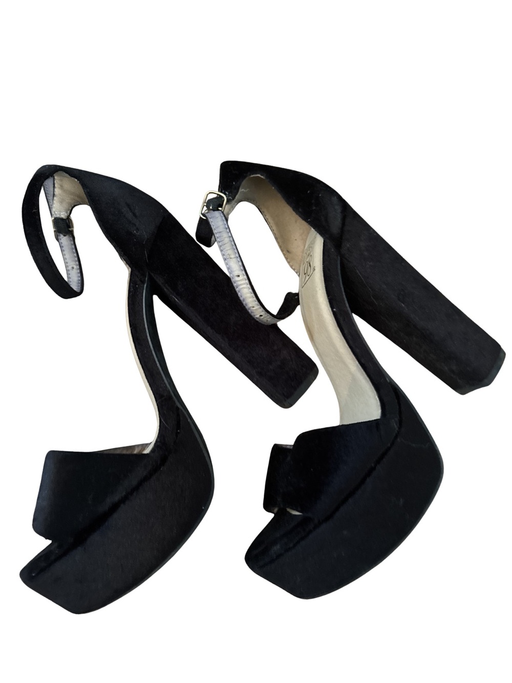 Speed Limit 98 Black Suede Platform Block-Heel Sandals